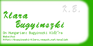 klara bugyinszki business card